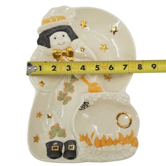 Halloween Witch Lenox Divided Serving Tray Candy Dish Plate RETIRED Original Box - Picture 5 of 12